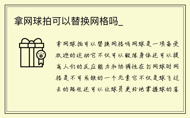 拿网球拍可以替换网格吗_